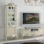 Classic Showcase in White Walnut or Moka Wood Made in Italy - Chantilly Viadurini