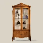 Classic Showcase in Inlaid Walnut Wood 4 Doors Made in Italy - Commodo Viadurini