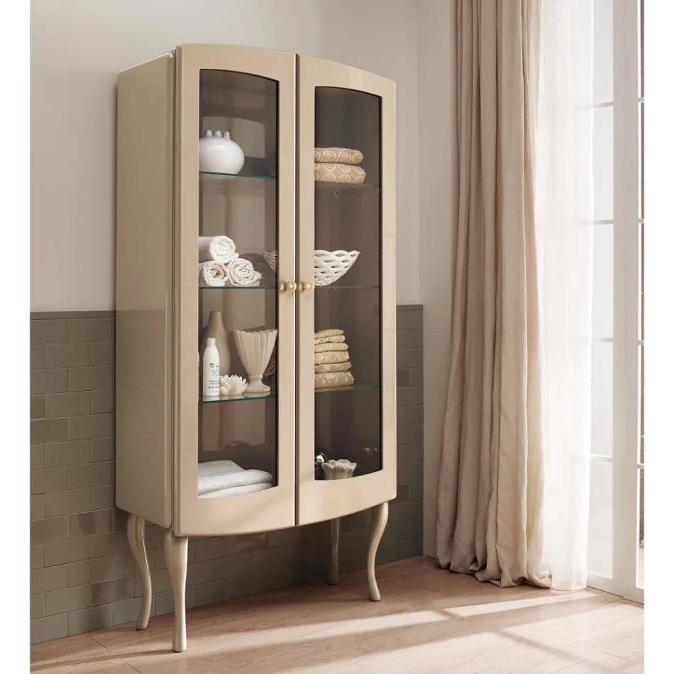 Showcase Complete with Two Doors and Three Glass Shelves Made in Italy - Candy Viadurini