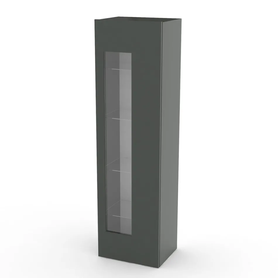 Design Living Room Display Cabinet in White, Anthracite or Concrete Wood - Suzana Viadurini