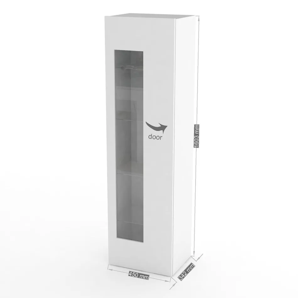 Design Living Room Display Cabinet in White, Anthracite or Concrete Wood - Suzana Viadurini