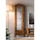 Classic Living Room Showcase in Walnut Wood 1 Door Made in Italy - Ronald Viadurini