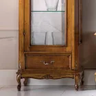 Classic Living Room Showcase in Walnut Wood 1 Door Made in Italy - Ronald Viadurini