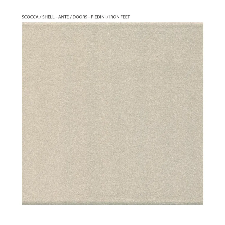 Living room display cabinet with 1 door in MDF, nickel finish, Made in Italy - Hilde Viadurini