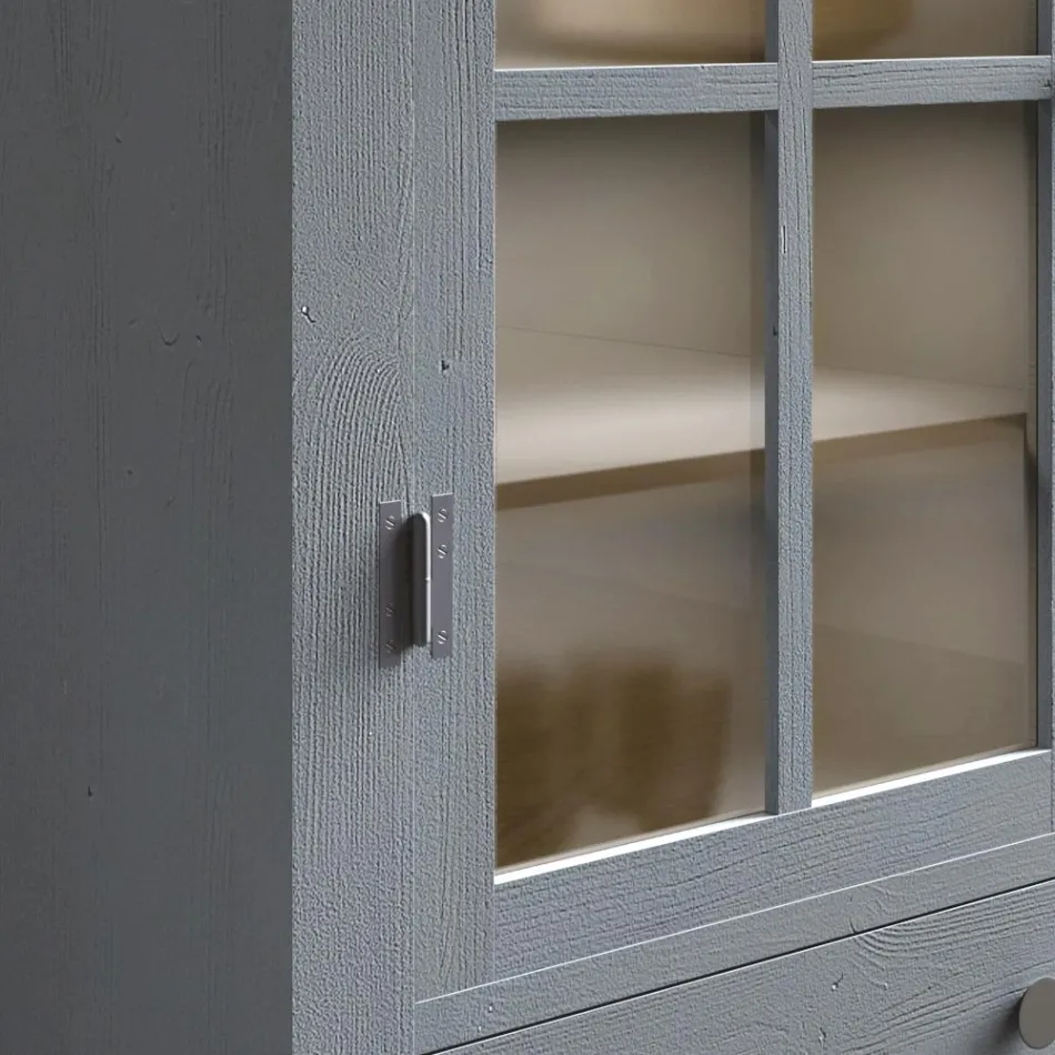 Living Room Showcase in Solid Fir Wood Entirely Made in Italy - Pascual Viadurini