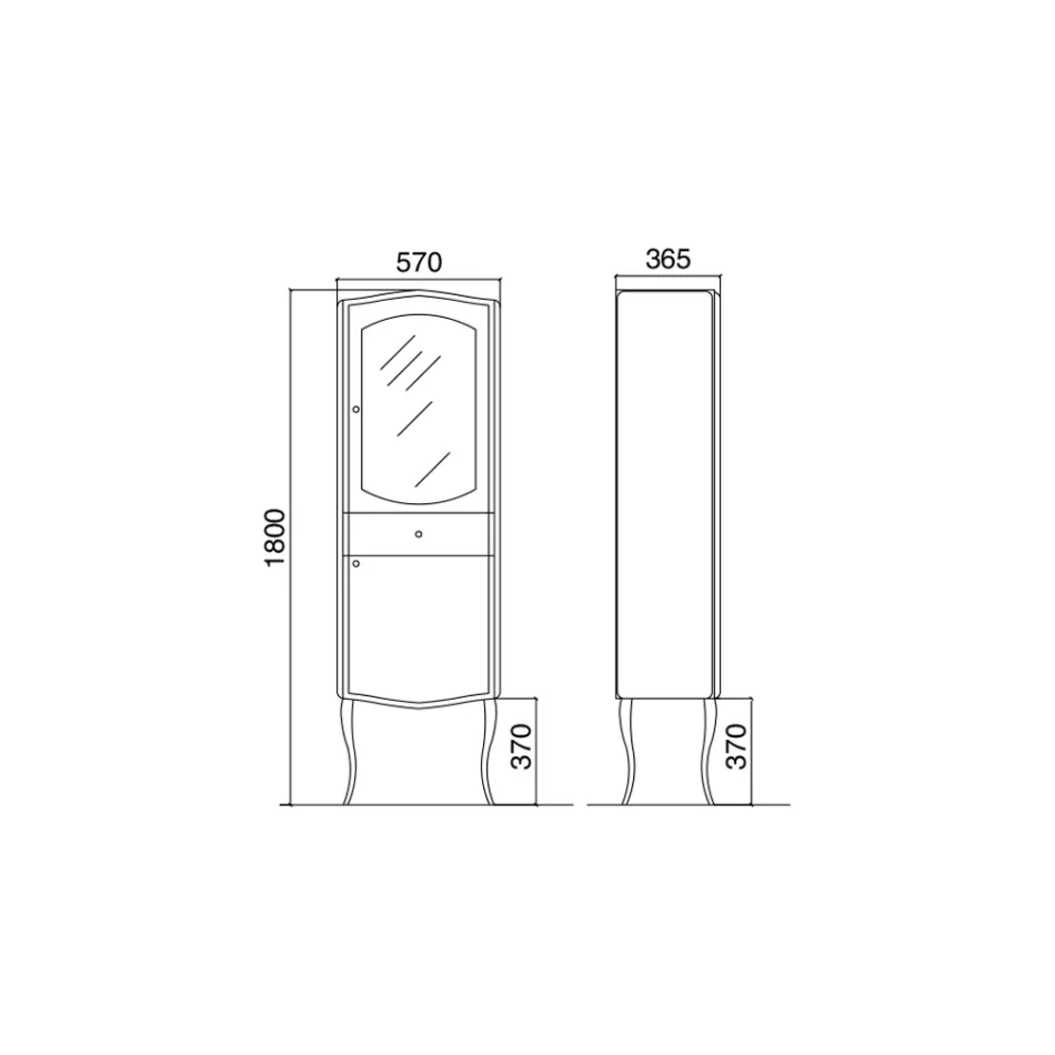 Single Color Showcase with Internal Glass Shelves Made in Italy - Candy Viadurini