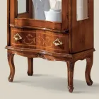 Classic Living Room Showcase Walnut Wood with Door Made in Italy - Versaille Viadurini
