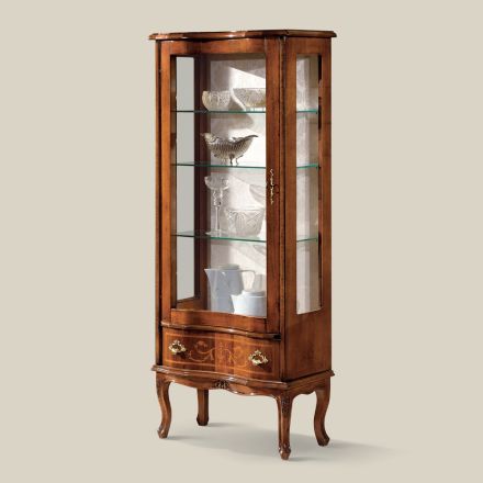Classic Living Room Showcase Walnut Wood with Door Made in Italy - Versaille Viadurini