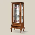 Luxury Living Room Showcase in Classic Walnut Wood Made in Italy - Hastings Viadurini