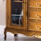 Living Room Display Cabinet in Wood with 2 Doors and 5 Drawers Made in Italy - Richard Viadurini