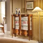 Classic Style Wooden Showcase with Doors and Drawers Made in Italy - Versaille Viadurini