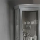 Corner Display Cabinet with 1 Door and 2 Glass Shelves Made in Italy - Denka Viadurini