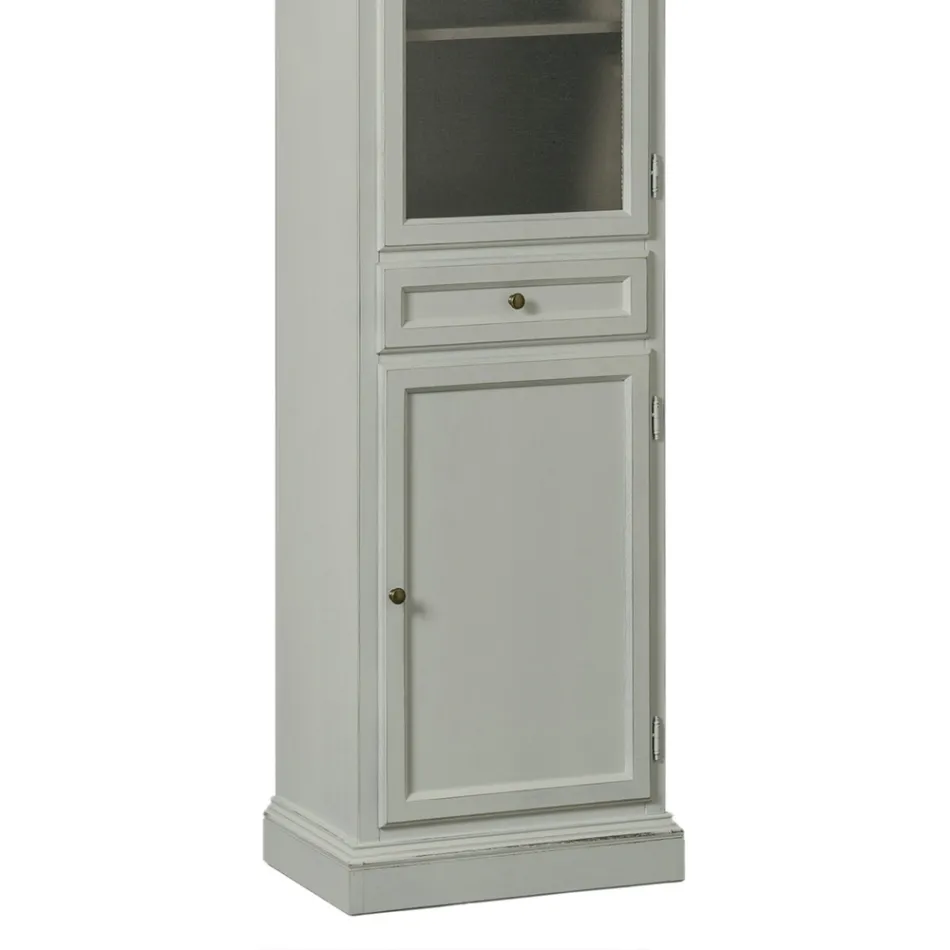 Display cabinet with 1 glass door, 1 drawer and 1 wooden door Made in Italy - Camene Viadurini