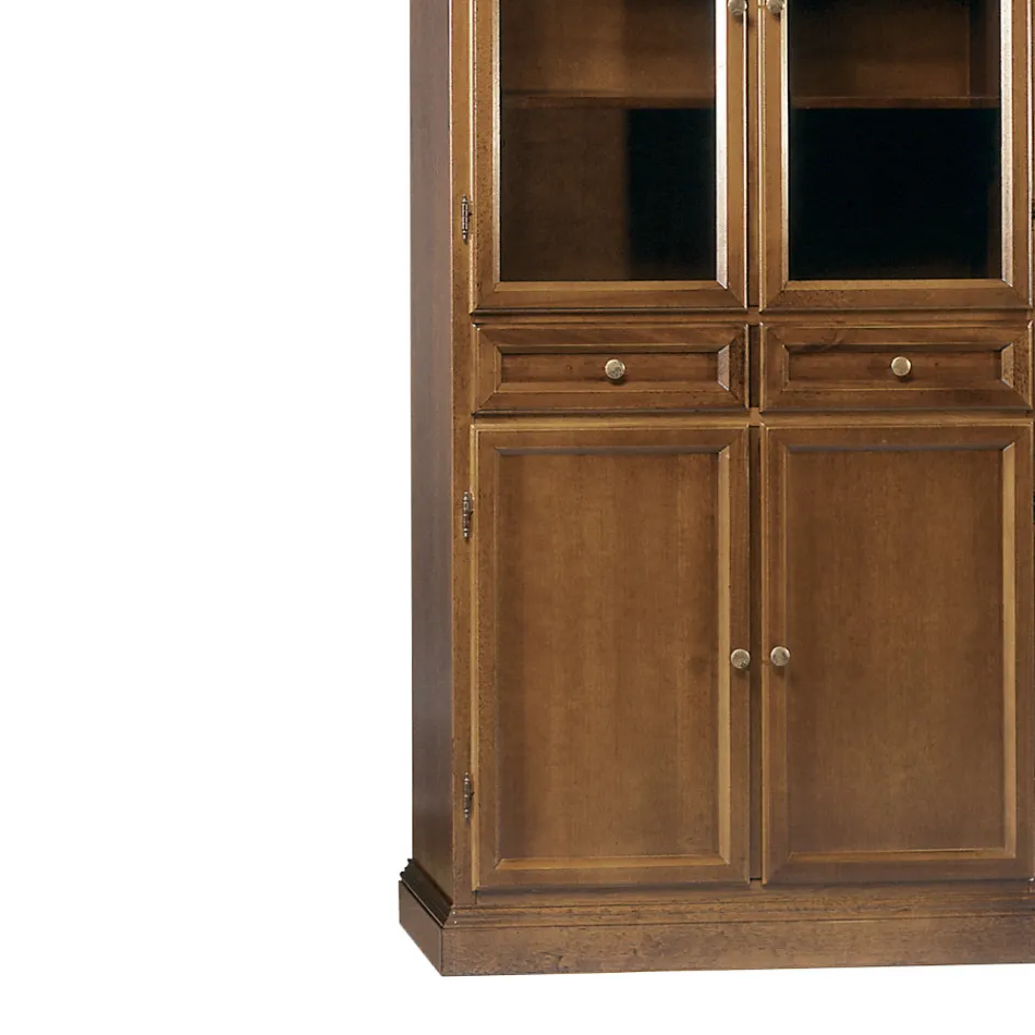 Display cabinet with 2 drawers, 2 wooden doors and 2 glass doors Made in Italy - Camene Viadurini