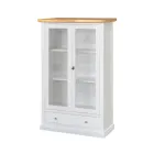 Wooden display cabinet with 1 drawer, 2 doors and 2 shelves Made in Italy - Nanna Viadurini