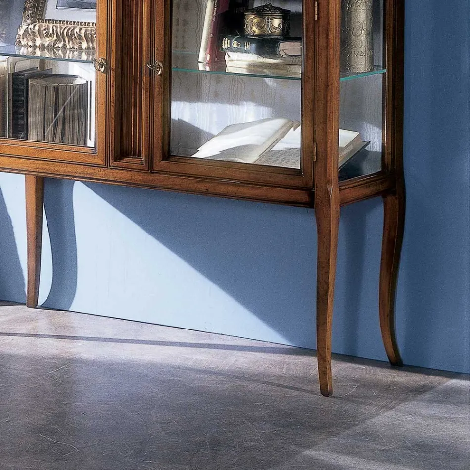 Showcase in Solid Toulipier Wood Made in Italy - Chantico Viadurini