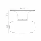 Vondom Ufo white design outdoor table L200xP100 cm Viadurini